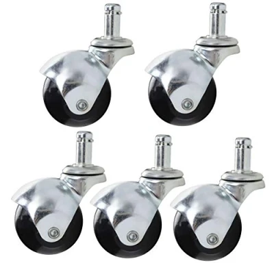 Image of castors 5x Ball Casters Silent Nylon/Rubber Stem Wheels M11x20mm Quiet Rolling Furniture Replacement Wheel Office Chair 2 Inch 200kg Dia 50mm For Hardwood Floors Laminate Carpet And Tile