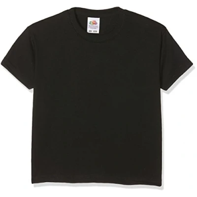 Image of Fruit of the Loom Unisex Kids Valueweight Short Sleeve T Shirt, Black, 14 15 Years (Manufacturer Size:36) C