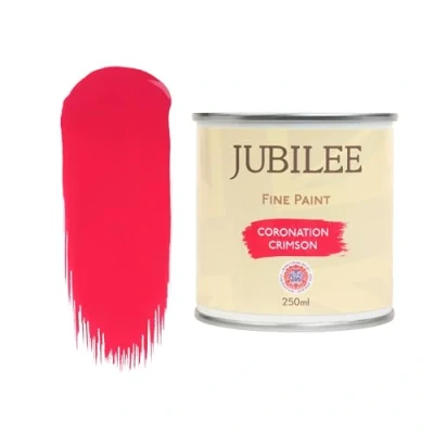 Image of Guild Lane Jubilee Fine Paint Coronation Crimson Furniture, Metal, Fabric, Glass &amp; More Indoor Outdoors Water Based Acrylic 250ml
