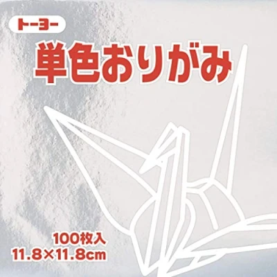 Image of Origami Paper Single Color with White Reverse 11.8cm, 100 Sheets by Toyo Japan, Silver