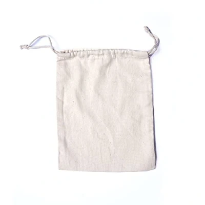 Image of Reusable and Eco Friendly 5x7 Inches 100 Percent Cotton Double Drawstring Bags (natural color) 500 count pack
