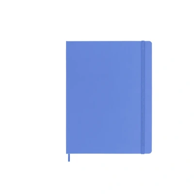 Image of Moleskine Classic Notebook, Ruled Hard Cover and Elastic Closure, Size x Large 19 25 cm, Colour Hydrangea Blue, 192 Pages