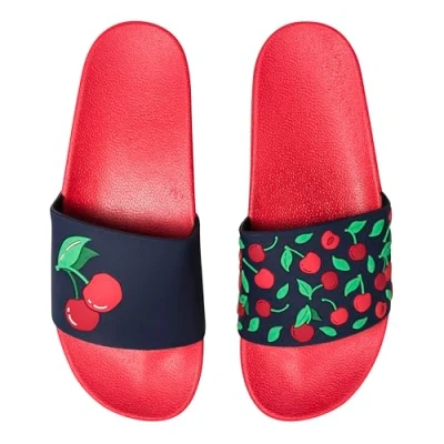 Image of Dedoles Slippers for Women, Men &amp; Kids Memory Foam Funny Designs Coffee Avocado Unicorn Music Lavender Comics Games Gift, Colour: Juicy Cherries, Size: 9UK