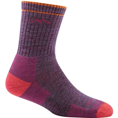 Image of Darn Tough, Hiker (Style #1903), Merino Wool, Micro Crew, Midweight, Women’s Cushioned Hiking Socks Plum Heather Medium