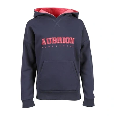 Image of Shires Aubrion Serene Young Rider Childrens Hoodie Navy Blue 13 14 Years