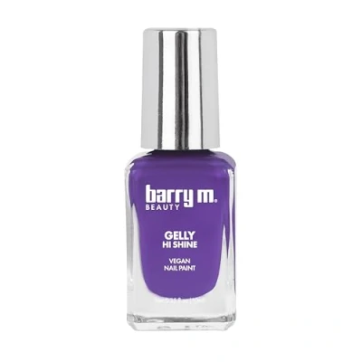 Image of Barry M Gelly Hi Shine Nail Paint Shade Purple Rain Polish Glossy Finish