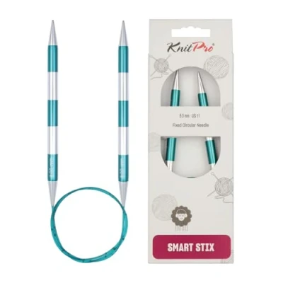 Image of KnitPro Knitting Pins: Circular, Metal Nylon, Green, 8mm