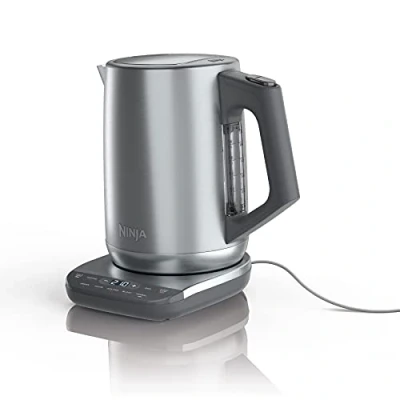 Image of Ninja KT200 Precision Temperature Electric Kettle, 1500 watts, BPA Free, Stainless, 7 Cup Capacity, Hold Temp Setting, Silver,