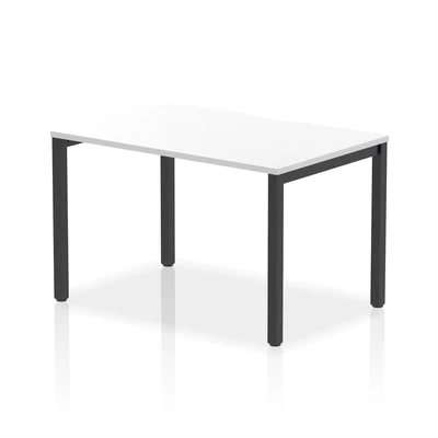Image of Evolve Plus 1200mm Single Starter Bench Desk White Top Black Frame