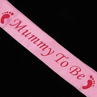 Image of Gemini_mall® Pink Mummy to Be Baby Shower Party Sash Satin Decoration