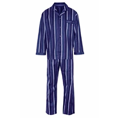 Image of Champion Mens Kingston Wyncette Cotton Pyjama Lounge Wear Blue 3X Large 52 54