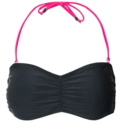 Image of Trespass Women Linear Bikini Top with Removable Pads &amp; Neck Ties for Ladies/ Women/ Adults Pool/ Beach/ Holiday/ Diving/ Swimming Black, XXS
