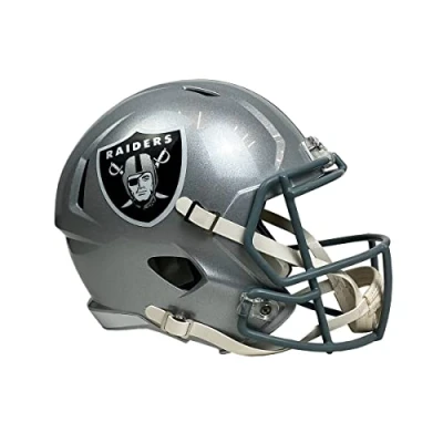 Image of NFL Oakland Raiders Riddell Full Size Replica Speed Helmet, Medium, Silver