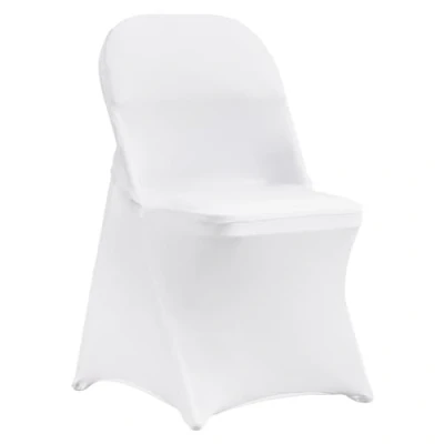 Image of VEVOR Stretch Spandex Folding Chair Covers, Universal Fitted Cover, Removable Washable Protective Slipcovers, for Wedding, Holiday, Banquet, Party, Celebration, Dining (50PCS White)