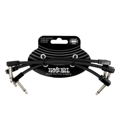 Image of Ernie Ball Flex Patch Cable 6in Black 3 Pack