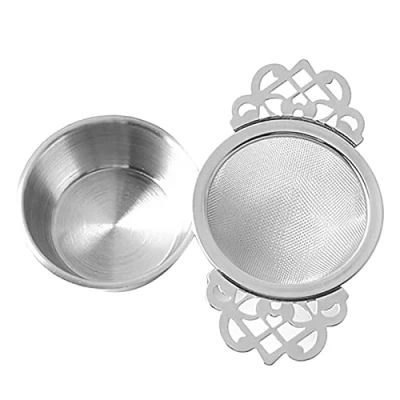 Image of Tea Strainer, Stainless Steel Sliver Strainers for Loose Tea, Elegant Strainers, Mesh Anti Scald Infuser, Infusers