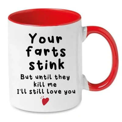 Image of Your Farts Stink Mug Funny Mugs for Men, Birthday Gifts Boyfriend Husband Dad, Joke Novelty Present, I Love You Daughter Son Wife, 11oz Ceramic