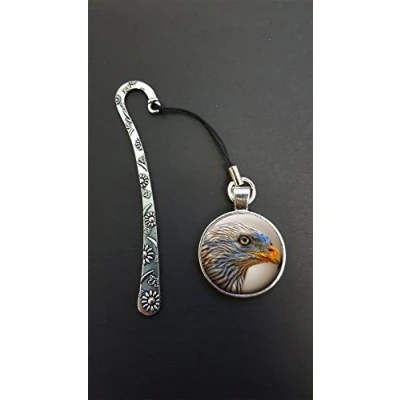 Image of Red Kite Bird Pendant On a Silver Coloured Design Bookmark Ideal Birthday Gift N1