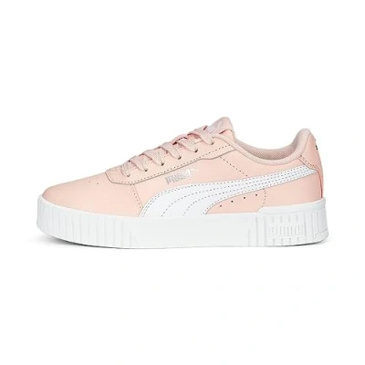 Image of Puma Girls Carina 2.0 Jr Sneaker, Rose Dust White Silver, 5 UK Narrow