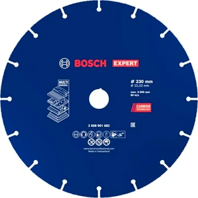 Image of Bosch 1x EXPERT Carbide Multi Wheel Cutting Disc for Large Angle Grinders (for Hardwood, Wood with nails, Ø 230 mm, Professional Accessory Grinder)