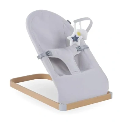 Image of My Babiie Baby Bouncer with Toy Bar Newborn Ergonomic Chair, from Birth to 9 Months (9kg) Grey