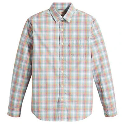 Image of Levi&#039;s Men&#039;s Sunset 1 Pocket Standard Shirt, George Plaid Iris Orchid, S