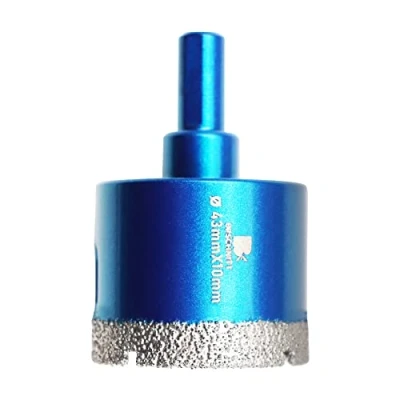 Image of Dry Diamond Core Drill Bit Set,BRSCHNITT 43mm Hole Saw with Triangle Shank for Porcelain Tile Ceramic Stone Granite Marble
