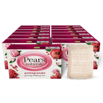 Image of Pears Naturale Pomegranate Soap Bars 100g 12 Pack + 1x Bag