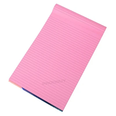 Image of [Pack of 5] Visual Memory Aid A4 Pink 100 Page Paper Notepad Refill Memo Lined Writing Pads