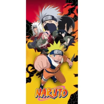Image of Halantex NARUTO UZUMAKI Sasuke Itachi Uchiha Beach Towel Bath 100% Cotton Size 70 x 140 cm Multi Coloured NA 3404T