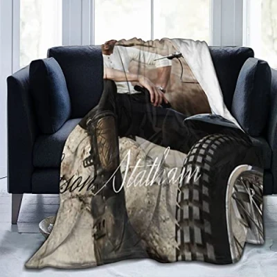Image of Jason Actor Statham Printed Blanket Throw Lightweight Super Soft Micro Fleece Blankets Fit Couch Bed Living Room Sofa Chairch