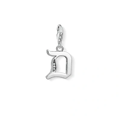 Image of Thomas Sabo Women Charm Pendant Letter A Z Club Blackened 925 Sterling Silver, D
