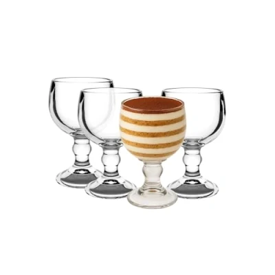 Image of Chabrias Ltd Weiss Beer Goblet 18oz / 510ml 51cl Stemmed Glasses, Belgian Ale Goblets, Libbey Glass Crystal Clear and Cocktail (4)