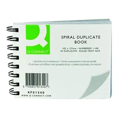 Image of Q Connect Feint Ruled Wirebound Duplicate Book 102x127mm (Pack of 5) KF01340