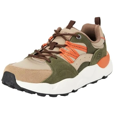 Image of Skechers Men&#039;s BENDINO Dormer Trainers, Taupe Multi Suede/Nylon, 8 UK