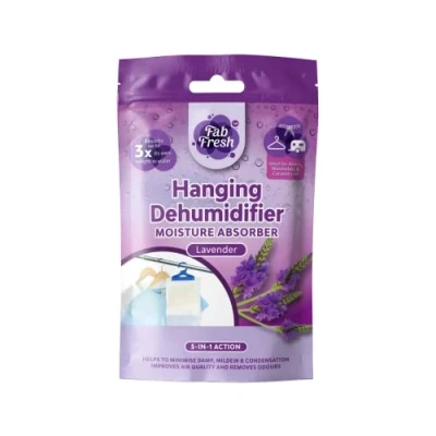 Image of Dehumidifier for Home Damp Kitchen Wardrobe Office Caravan Garage Bathroom Basement Air Purifier (Hanging Lavender Scent 220g, 6 Pack)