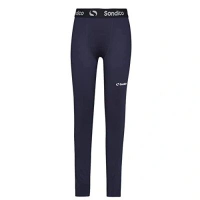 Image of Sondico . Boys Core Baselayer Tights Elasticated Waistband Age 3 13 (Navy, 11 12)