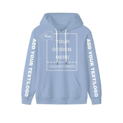 Image of PRFELMG Custom Hoodies For Men Women Unisex, Add Your Text Picture Logo Name Photo Image Design Own Personalised Sweatshirts, Sweatshirt Hoodie Couple Baby Blue