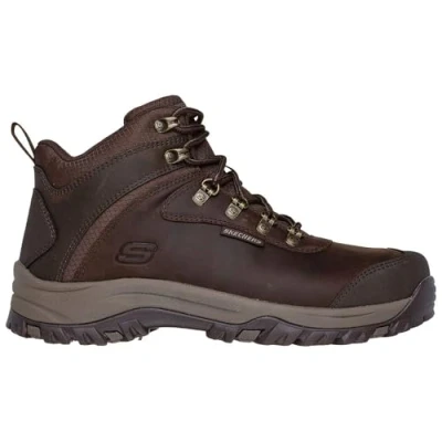 Image of Skechers Mens Boot RELMENT Ankle, Cocoa Leather/Synthetic, 7 UK