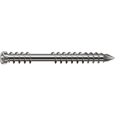 Image of SPAX 537000500603 0537000500603 Terrace, Cylinder Head, T Star Plus, Cut, Fixing Thread, 1.4567, (5.0 x 60 mm, Pack of 100), A2 Rust Proof Stainless Steel, 5