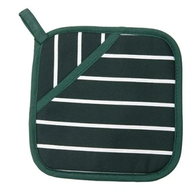 Image of Dexam Rushbrookes Classic Butchers Stripe Pot Grab Green