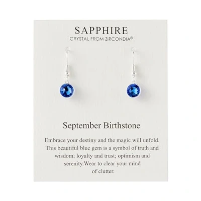 Image of Philip Jones September Birthstone Drop Earrings Created with Sapphire Zircondia® Crystals