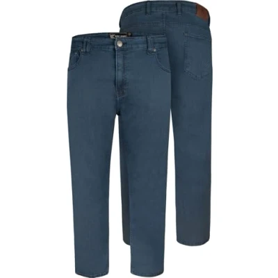 Image of KAM Jeans Regular Fit Zip Fly Belt Loops Pockets Casual Pants Mens 40 60W Bens (UK, Waist, 46, Regular, Short, Smokey Blue)
