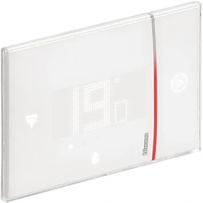 Image of Bticino, Smart WiFi Smarther2 with Netatmo SXW8002, Built in Ambient Thermostat, Programmable, App Control, Alexa and Google, Humidity Display, White, Singolo