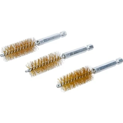 Image of BGS 3078 17 M Brass Brush mm 6.3 (1/4&quot;) Drive 3 pcs.