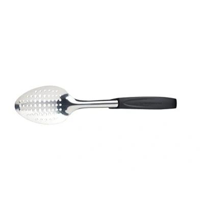 Image of MasterClass Colour Coded Catering Quality Stainless Steel Slotted Spoon, 34 cm (13.5&quot;) Black (General)