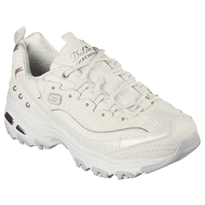 Image of Skechers Women&#039;s 149267 Wlv Sports Shoes, Weißer Duraleather Lavendelrand, 2 UK