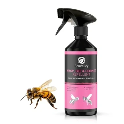 Image of EcoValley Wasp, Bee, and Hornet Repellent Spray 500ml Effective Indoor &amp; Outdoor Natural Deterrent, Safe for Garden Use Non Toxic Nest Removal