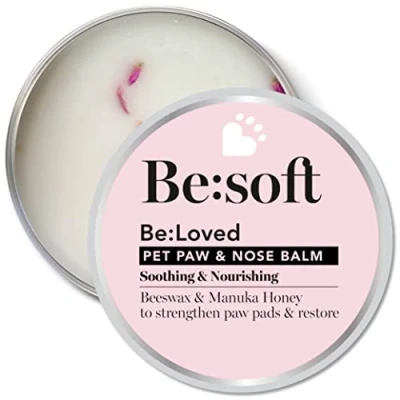 Image of Be:soft Paw and Nose Balm for Pets, Intense Moisturiser, Tested on Humans, Natural Grooming Care with Shea Butter, Beeswax, Vitamin E, Manuka Honey more Be:Loved (250g)