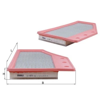 Image of 23430313 Air Filter MAHLE ORIGINAL LX 4573 42mm 230mm 350mm Insert VAUXHALL: Insignia Mk2, Mk2 Sports Tourer